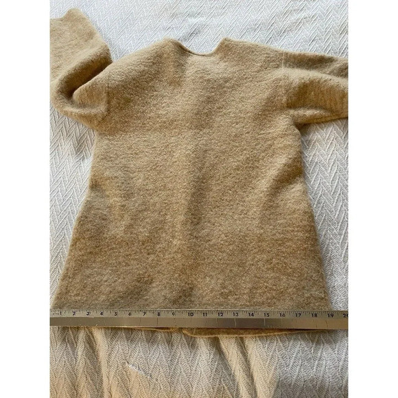 Vintage Russ Women's Wool Sweater Sz S Neutral Wood Buttons Cardigan Minimalist - Picture 10 of 15